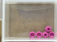 LEGO Parts - Dark Pink Plate, Round 1 x 1 with Flower Edge - No 24866 - QTY 5