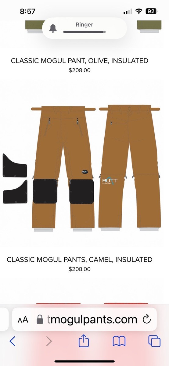 Rutt Insulated Mogul Ski Pants Men L Camel 36 X 32 NWT Rutt Insulated Mogul Ski Pants Men L Camel 36 X 32 NWT