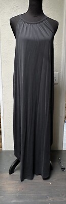 It s Too Cool For School Maxi Dress Charcoal Gray High Neck Women's Size L