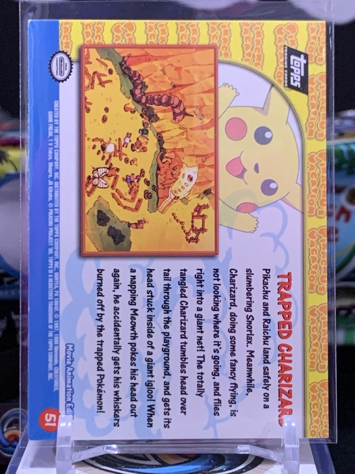 Pokemon Pikachu's Vacation Holofoil Success 51 Movie Animation Topps