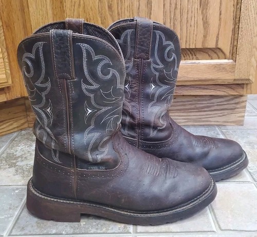 Justin Arbeitsstiefel Amarillo Sicherheit Zehen Arbeit Herren Größe 10D Arbeit - Bild 3 von 10