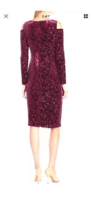 New Nwt Maggy London Burnout Velvet Lace Midi Maxi Cold Shoulder Dress 10 |  eBay