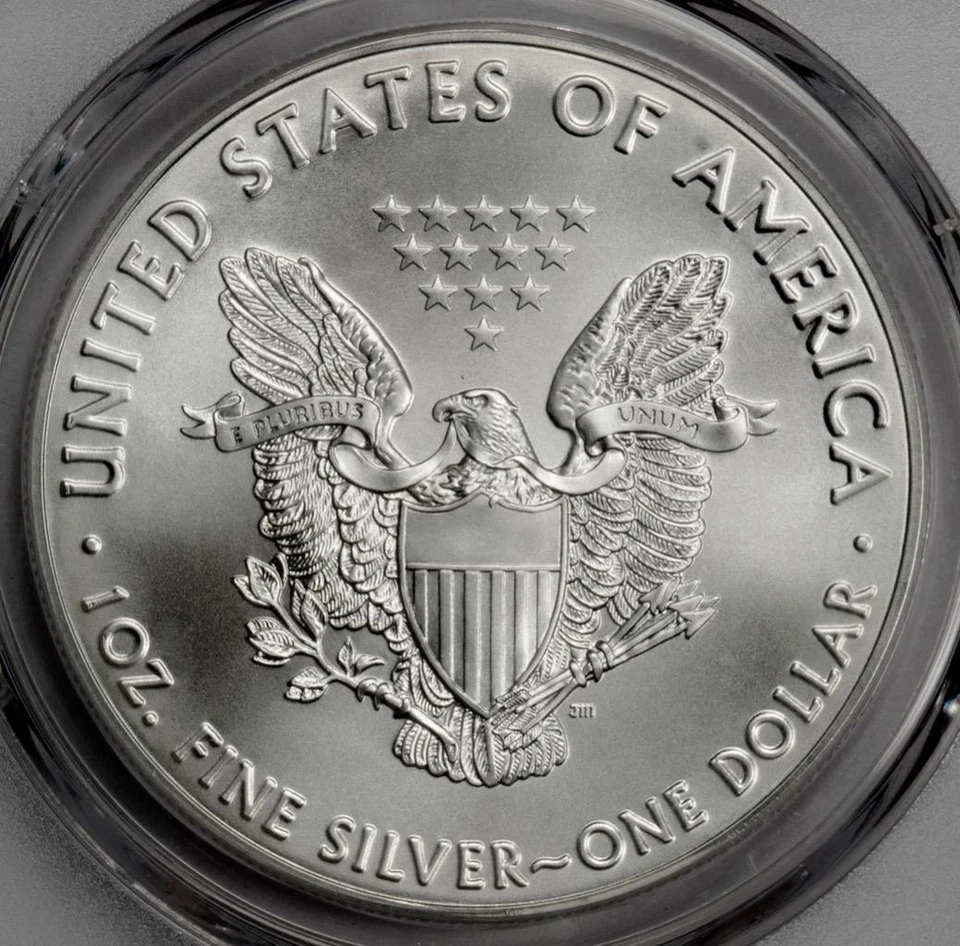 2016 PCGS MS69 Bizarre Stuck Thru Silver Eagle Dollar Mint Error Eclipsed Sun - Image 4 of 4