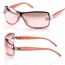 Womens Shield Wrap Around Sunglasses Fashion Shades Tinted Lens Multi Colors New