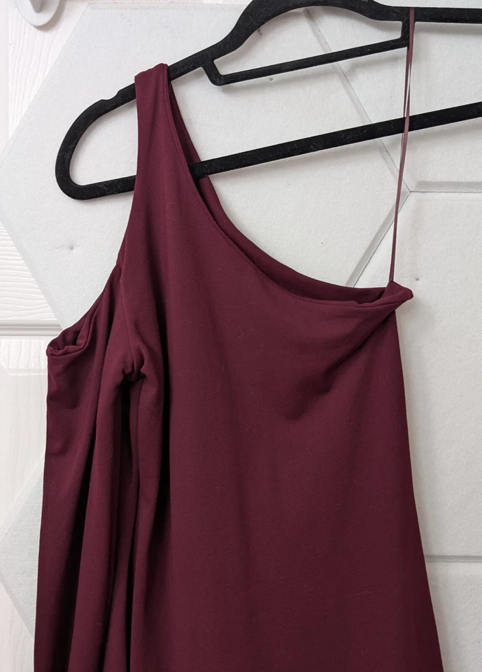 Susana Monaco женское платье вино красный одно плечо размер X-Small бордовый - Изображение 4 из 4