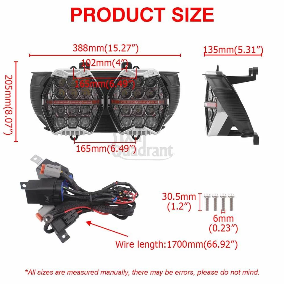 For Harley Road Glide FLTRX CVO 2015-2024 Honeycomb LED Dual Front Headlight Kit - Image 2 of 4