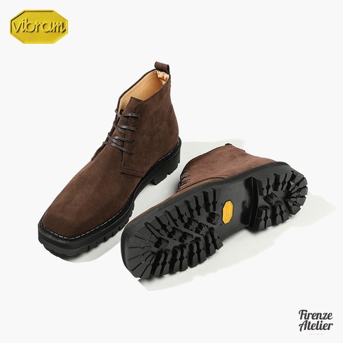 Suede Square Toe Lace-Up Chukka Boots 