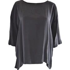 M.A. DAINTY Black Silk Top- Size 8 - EUC