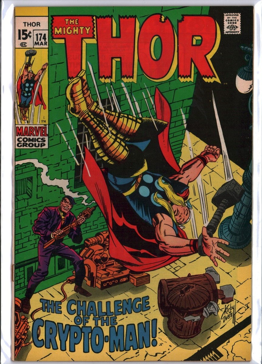 the MIGHTY THOR #174 Bill EverettJack Kirby CRYPTO MAN (1970) Marvel VG/F  (5.0)