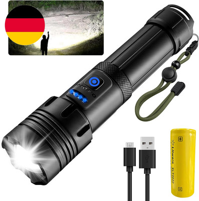 Taschenlampe, Taschenlampe LED Aufladbar, 20000 Lumen LED Taschenlampe Extrem He