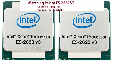 Matchin Paar Intel Xeon E5-2620 v3 2,40GHz Sockel LGA2011-3 Prozessor (SR207)