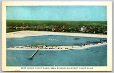 Bert Jones Yacht Basin Gulfport Mississippi VINTAGE Postcard 8186