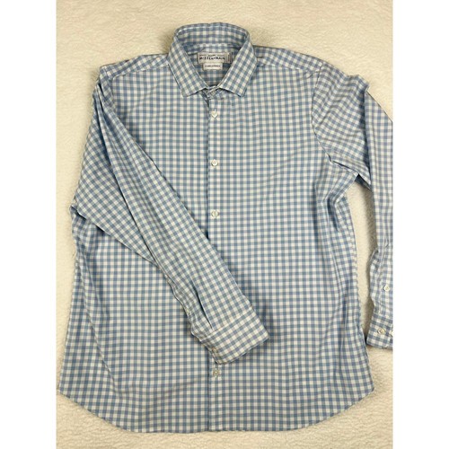 Camisa Mizzen and Main Para Hombre XL Ajuste Estándar Colección Sotavento Cuadros Azul Elastizada - Imagen 5 de 13