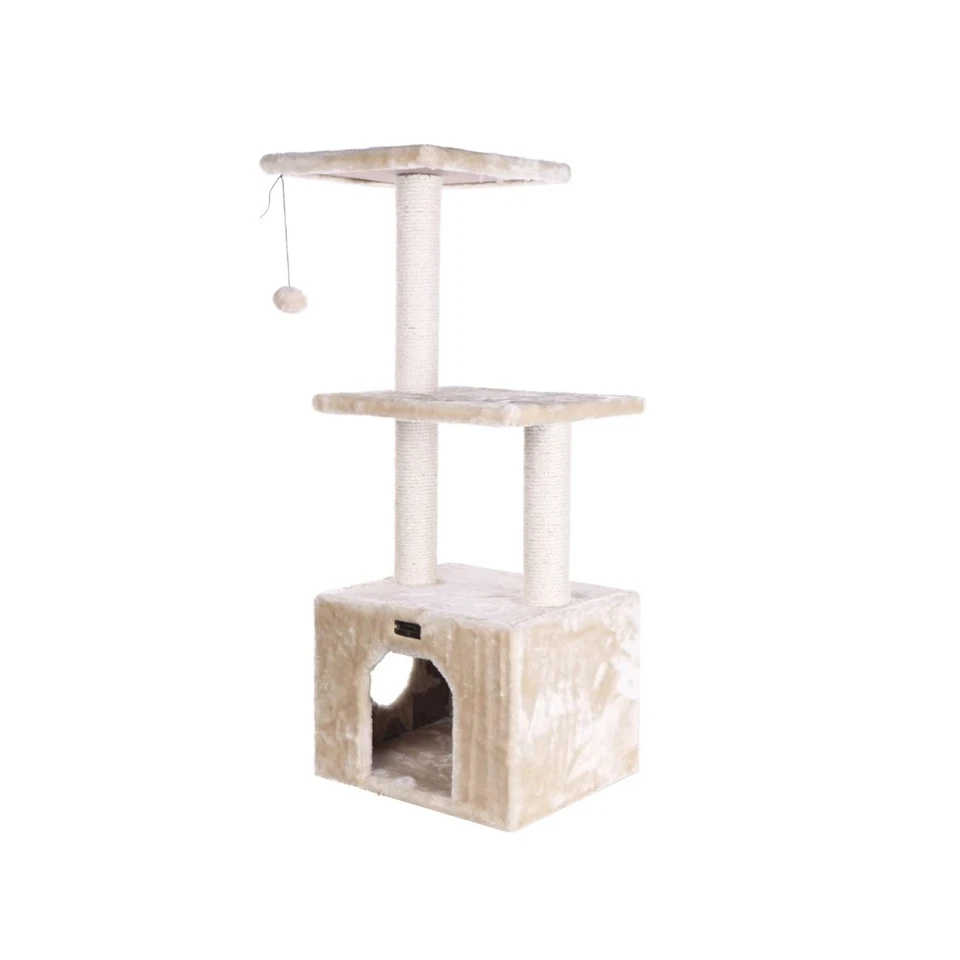 Armarkat 3-Tier Cat Tree Real Wood Furniture with Sisal Scartching Post, Beig... - Image 3 of 4