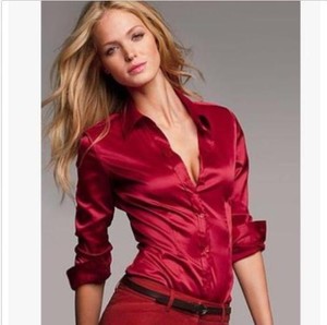 satin business blouse