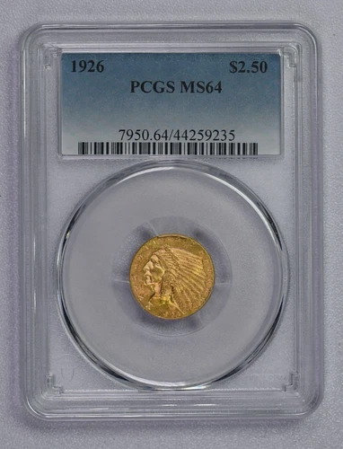 1926 Indian Gold Quarter Eagle $2.50 Coin PCGS graded MS64 Free Shipping!!