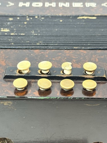 Antiker Hohner Knopfkasten Akkordeon Melodeon Musikinstrument Blasebalg selten " - Bild 8 von 19