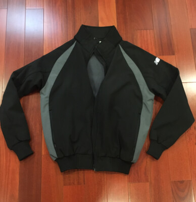 New Balance Bomber Jacket Mens Black Gray Full Zip Coat Size XS