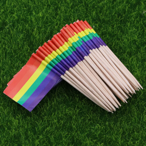 Rainbow Flag Cupcake Toppers 100pcs - Afbeelding 1 van 11