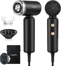 SUPGALIY Dual Voltage Hair Dryer Ionic Fast Dry Travel 110–240V Diffuser
