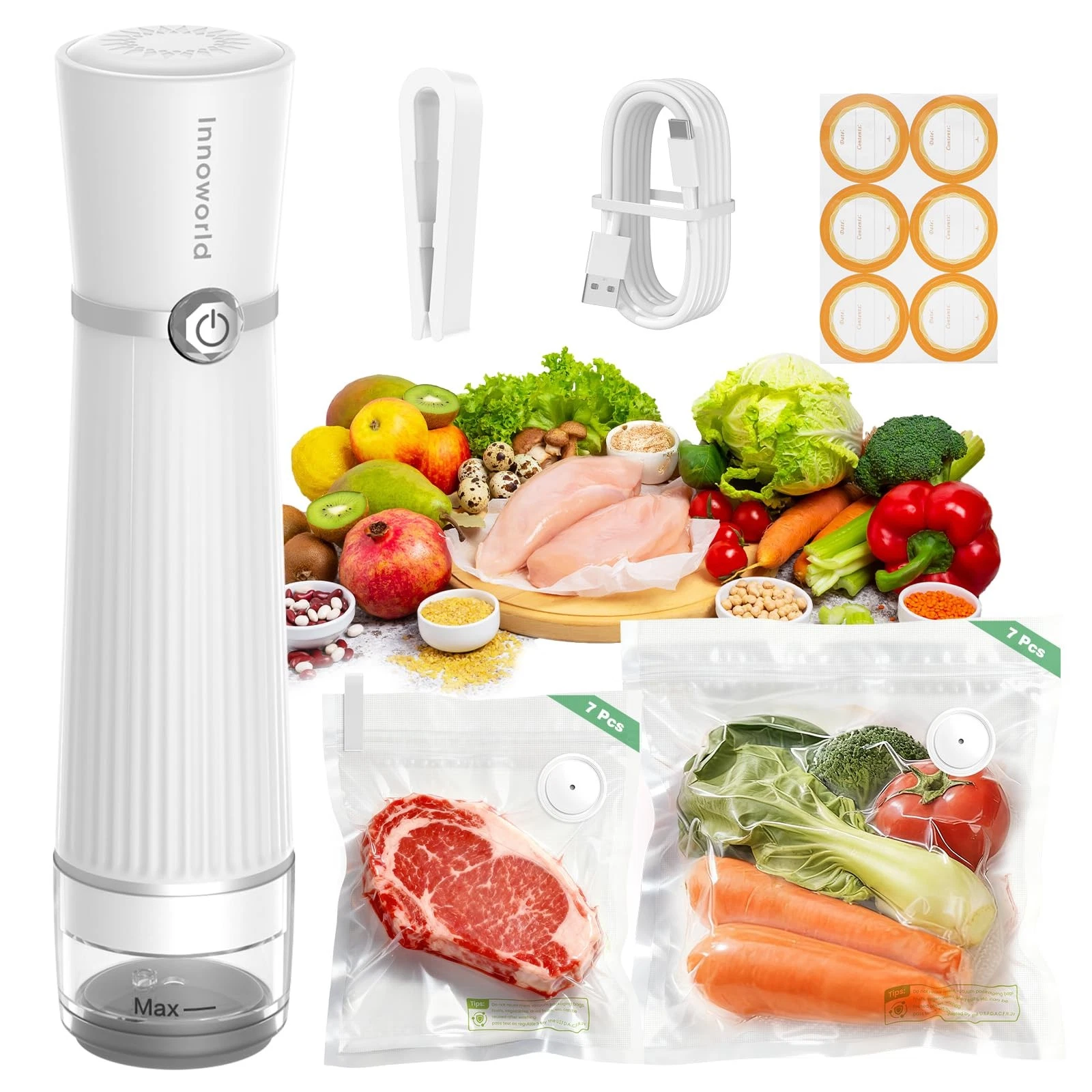 Innoworld Vacuum Sealer for Food with Visible Water Tank, Handheld Saver Comp...