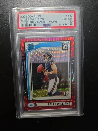 2024 Donruss Optic Preview Caleb Williams Red Wave #327 PSA 10 RC RATED ROOKIE