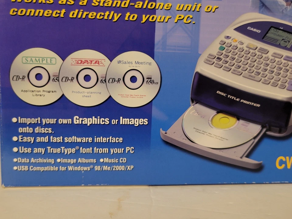CASIO CW-75 CD Printer Disc Title Printer Standalone/USB Qwerty Keyboard NEW - Image 4 of 4