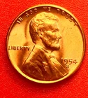 1954-S Lincoln Wheat Cent Penny GEM RED BU From an Original Bank Roll