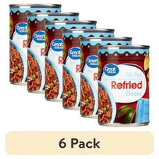 (6 pack) Great Value Fat Free Refried Beans, 16 oz...
