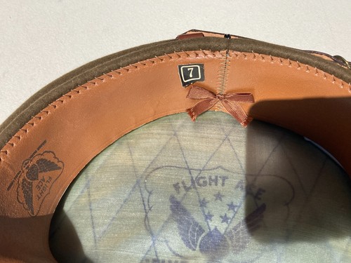 WW2 USAAF OFFICER'S FLIGHT ACE VISOR Hat CAP Size 7 w/ Cavalry Strap - Picture 5 of 10