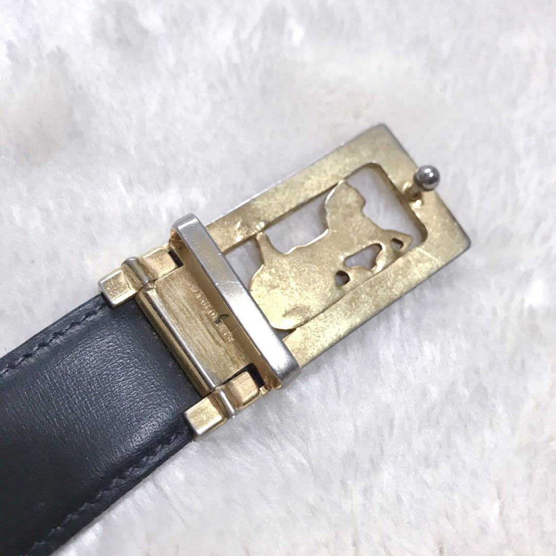 Celine Carriage Buckle Reversible Leather Belt GoldDesigner