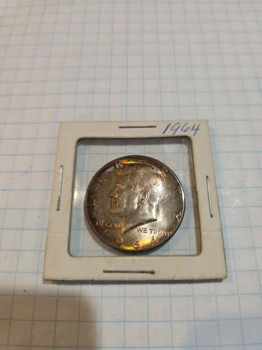 1964 P  KENNEDY HALF DOLLAR AU BEAUTIFUL TONING