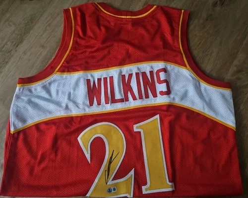 Dominique Wilkins Signed Atlanta Hawks Custom NBA Style Jersey w/ Beckett Auth