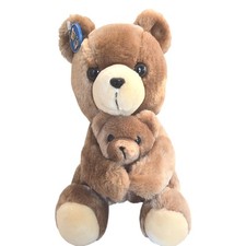 1977 Dakin Rare Vintage Momma Holding Baby Bear Plush EUC Batch 68. Look At Tag