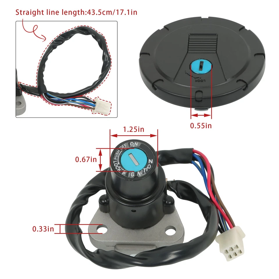 Interruptor de ignição tampa de gás combustível para Kawasaki KL250 KLR250 86-05 KL600 KLR650 87-07 - Imagem 2 de 4