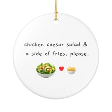 Chicken Caesar Salad & Fries Ornament, Christmas gift