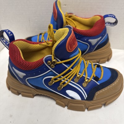 Gucci Supreme Flashtrek Sega Blue Multicolor Shoes Boots Suede