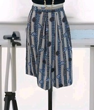 Vtg 80s Midi Skirt Retro Gypsy Boho Ethnic Tribal Print Made In USA Button Small