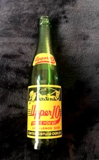 Vtg. Upper 10 Lemon-Lime Soda Bottle.Nehi Beverages..Horse & Carraige..10oz ACL