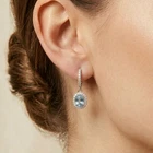 Velvety Baby Blue Aquamarine Oval 5.65Ct 925 Sterling Silver Handmade Earrings