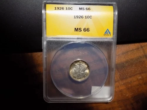 1926-P Mercury Dime - ANACS MS66 - Stunning Gem!