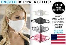 Premium Face Mask Cotton Double Layer Cover Washable Reusable Unisex Made in USA