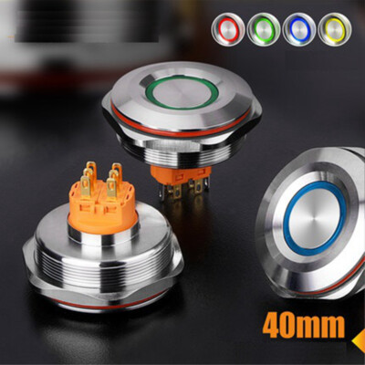 40mm Tri-color (RGB) Ring LED illuminated stainless steel Push Button Switch CE