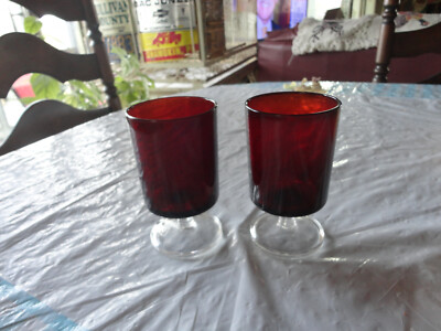 Arcoroc Luminarc ruby red 4 1/2'' wine goblets clear stem