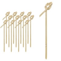 50X Zahnstocher Bambus-SpießE Snackstick FüR Fingerfood Snacks Mit Schlaufen 9Cm