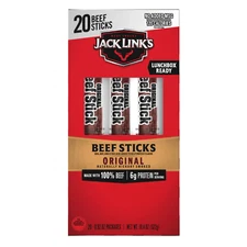 Jack Link's Big Beef Jerky Stick, Original, 0.92 oz, 20-count