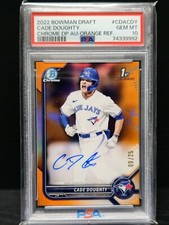 2022 Bowman Draft CADE DOUGHTY 1st Orange Refractor Auto /25 PSA 10 Blue Jays