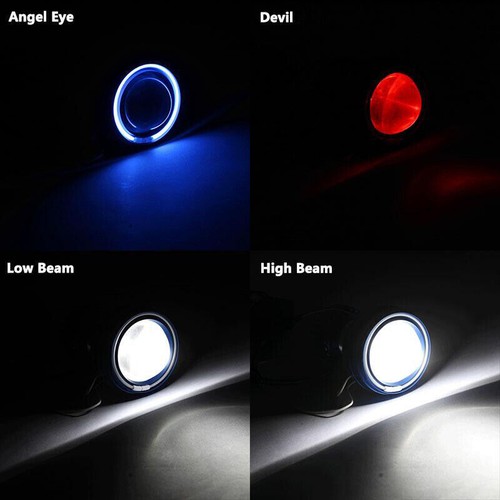Hi/Low Beam LED Projector Headlight for Motorcycle Angel Red Devil Light New - Bild 3 von 12