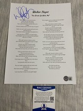 Walker Hayes signed autographed lyric sheet You Broke Up With Me Beckett COA