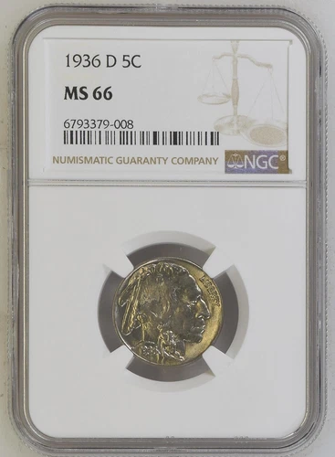 1936 D Buffalo Nickel NGC MS-66